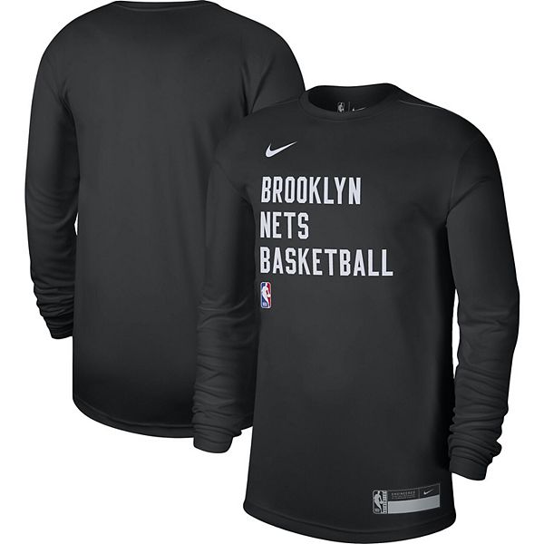 Унисекс черная футболка с длинным рукавом brooklyn nets 2023/24 legend on-court practice Nike — фото 2