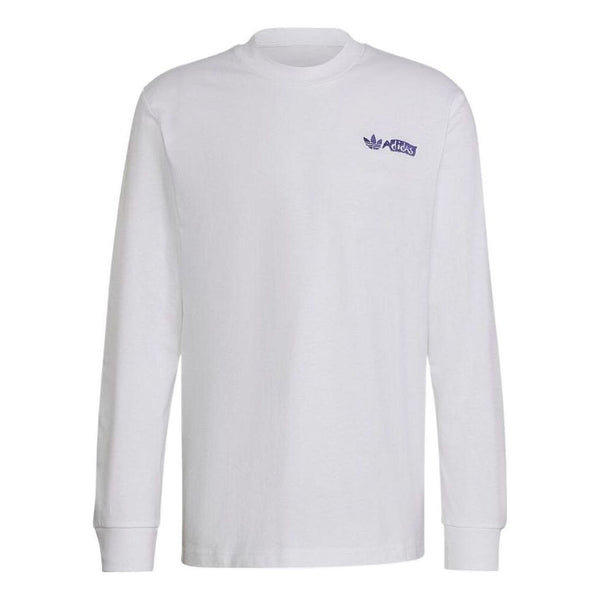 

Футболка adidas originals Casual Solid Color Back Large Long Sleeves White, мультиколор