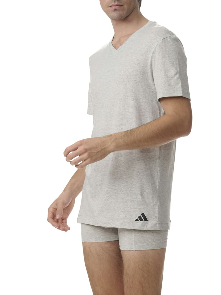 Футболка Basic с V-образным вырезом 9P в цвете Multi adidas — фото 4