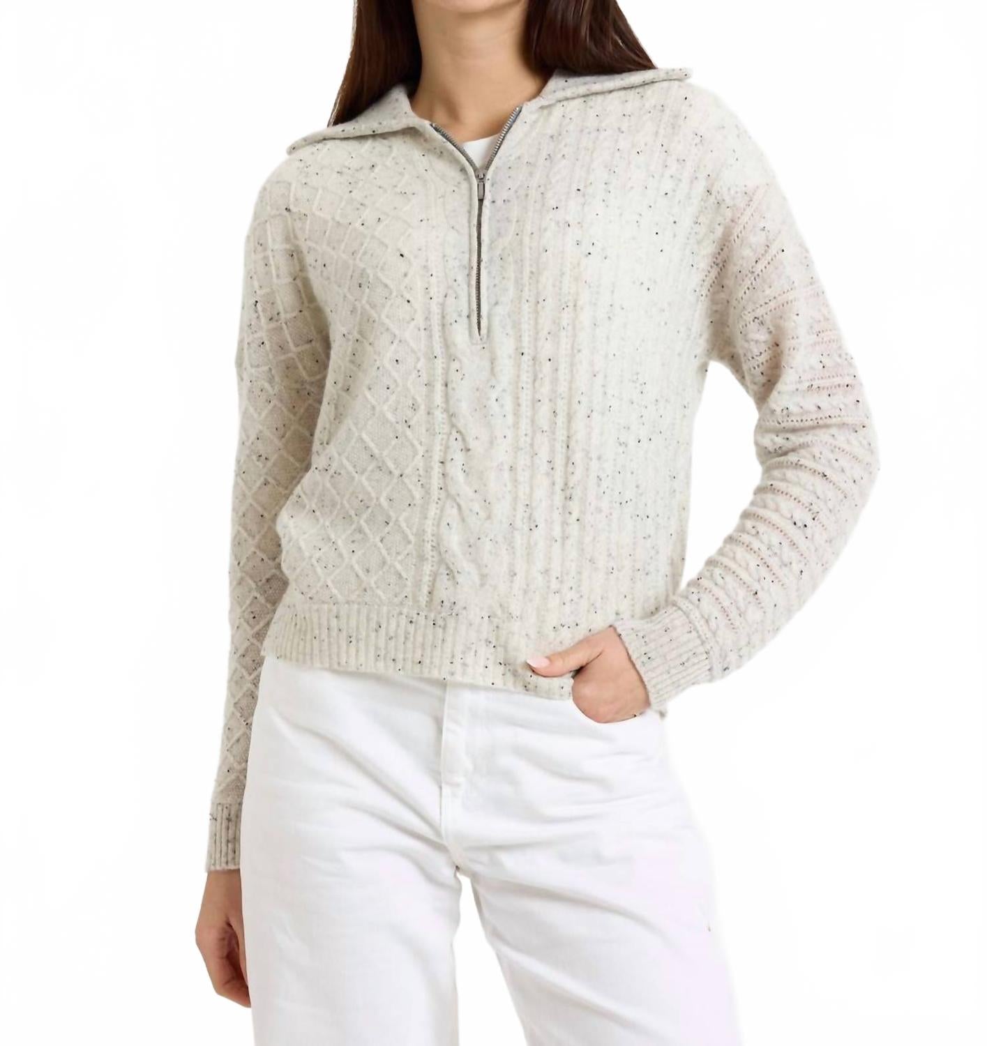

Комбинезон Mix Cable Cashmere Half Zip Jumper In Forst Brodie Cashmere, forst