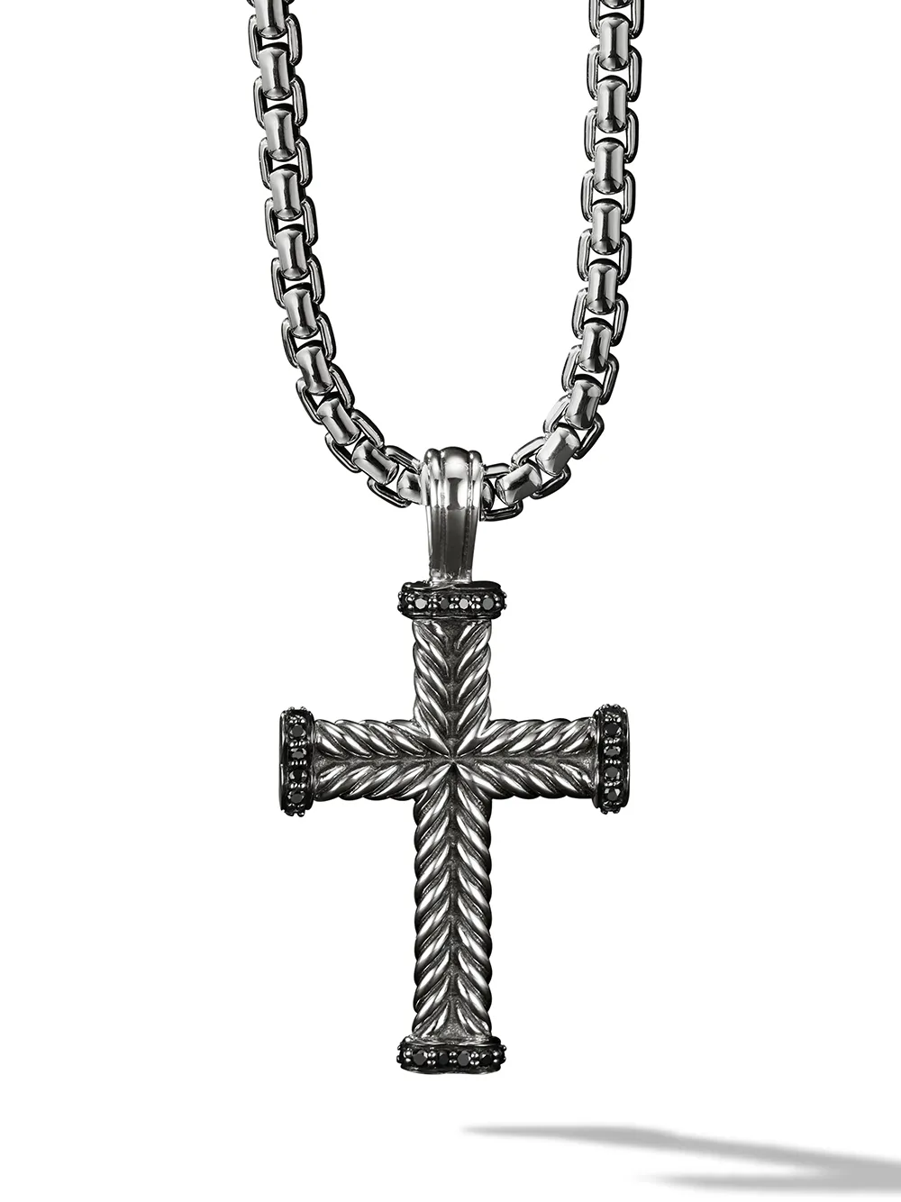 

Серебряная подвеска Chevron Cross (33.5 мм) David Yurman, черный