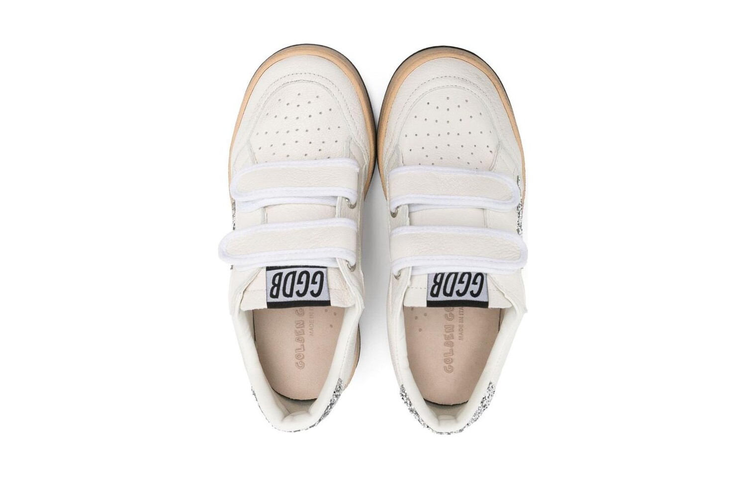 Детские низкие кеды с блестками Golden Goose, серебряный — фото 4