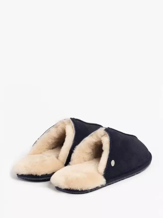 Тапочки-мулы из овчины Jude Just Sheepskin, Navy — фото 4