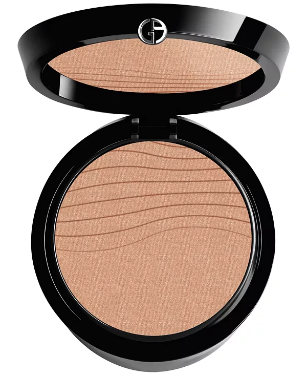 Светящаяся шелковистая прессованная фиксирующая пудра Armani, 5.5 (medium with peach undertones)