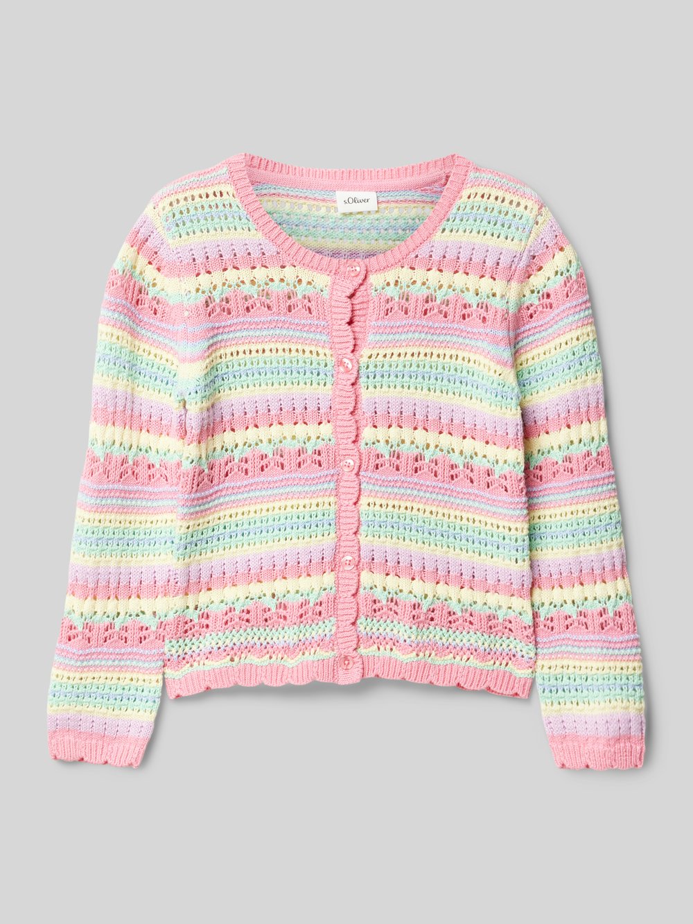 

Кардиган прямого кроя из хлопковой смеси s.Oliver RED LABEL, розовый