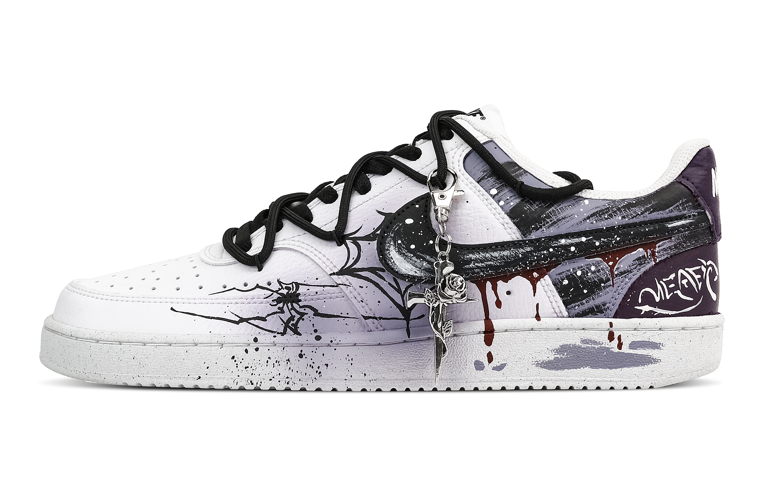 

Nike Кроссовки Court Vision 1 с низким верхом, противоскользящие, износостойкие, мужские, фиолетово-черные