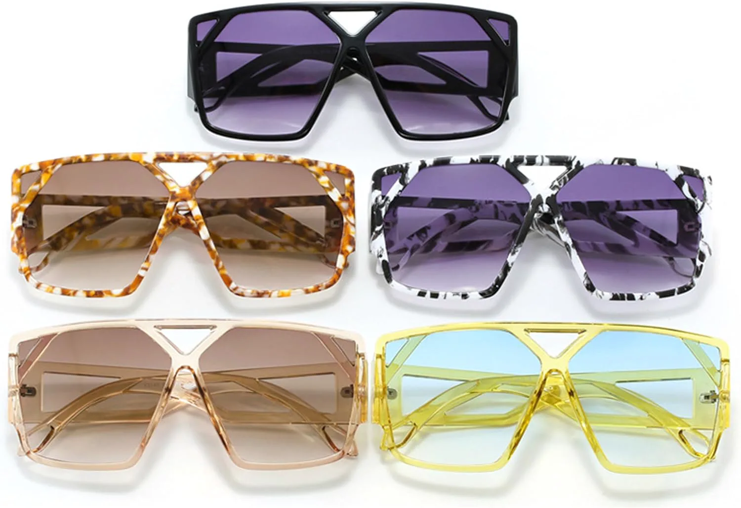 

bullabulling Модные большие солнцезащитные очки для женщин, ретро большие квадратные очки «кошачий глаз» с вырезами, дизайнерские солнцезащитные очки, C5