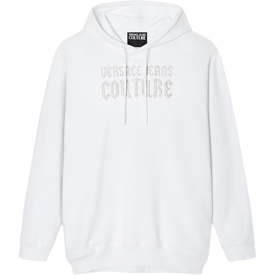 

Футболка с блестящим логотипом Jeans Couture VERSACE, белая