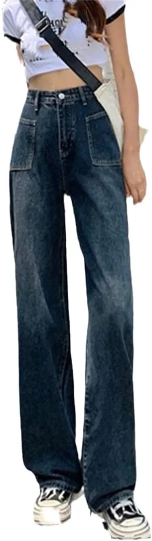 

Прямые джинсы женские винтаж с высокой посадкой