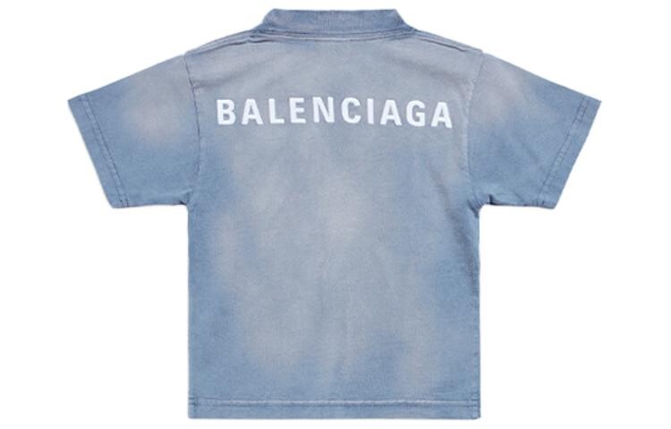 

Детская футболка Balenciaga, голубой, Синий, Детская футболка Balenciaga, голубой