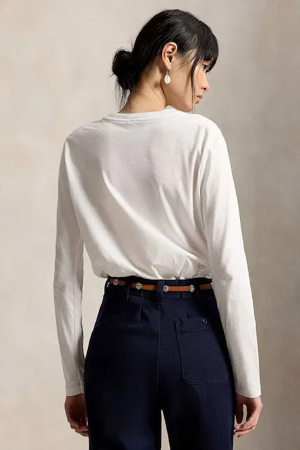 Топ с длинным рукавом Polo Ralph Lauren, белый — фото 2
