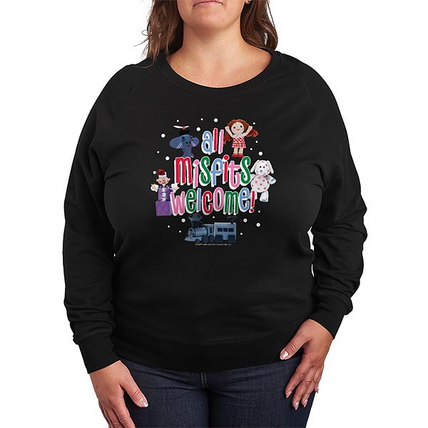 

Plus size футболка с длинным рукавом Rudolph the Red-Nosed Reindeer All Misfits Welcome French Terry Licensed Character, Black, Черный, Plus size футболка с длинным рукавом Rudolph the Red-Nosed Reindeer All Misfits Welcome French Terry Licensed Character