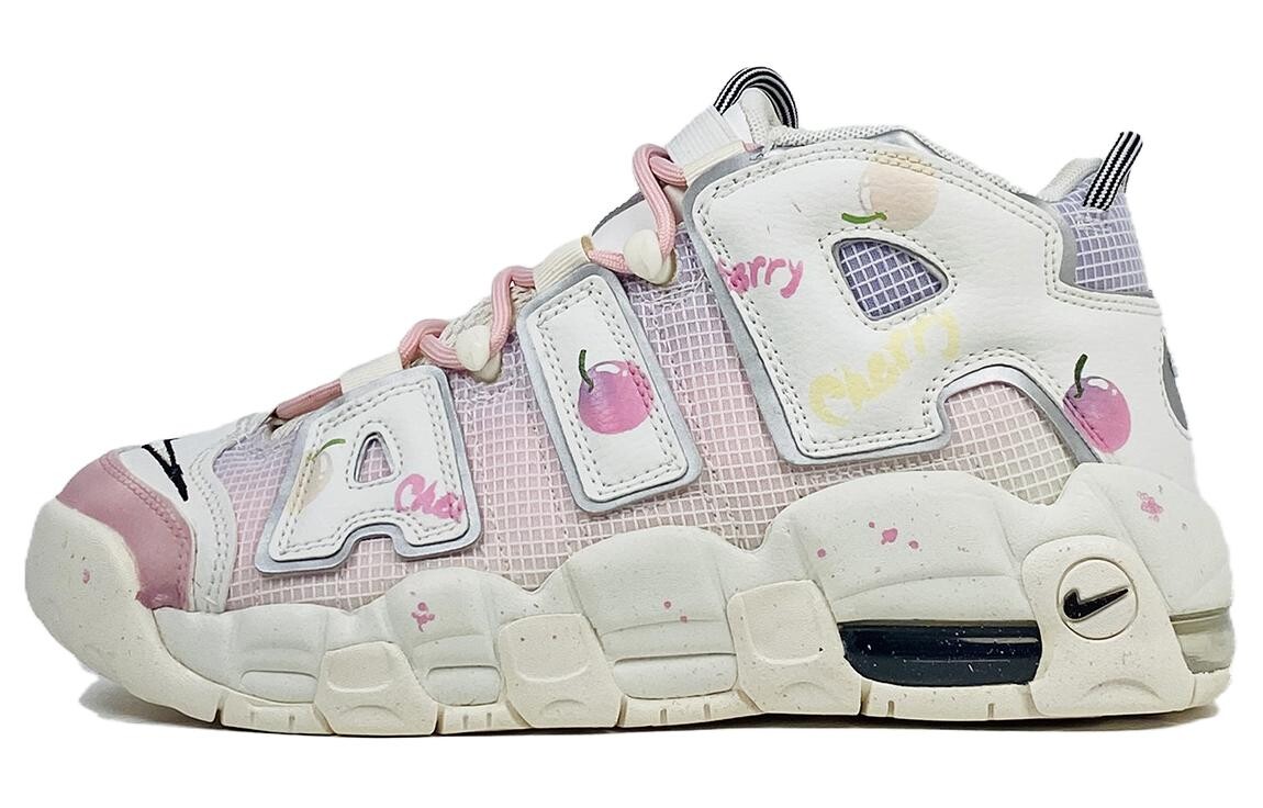 

Кроссовки Nike Air More Uptempo Vintage Basketball Shoes Women's Mid-top White/pink, розовый