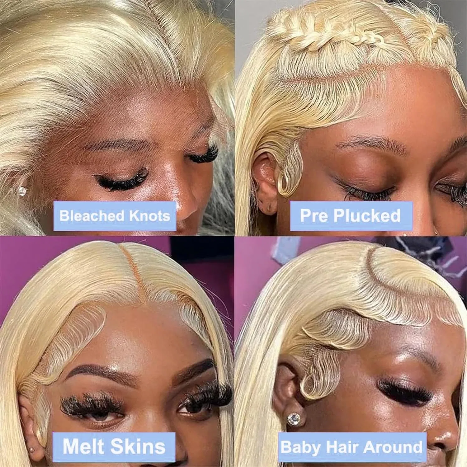 Блондинистый фронтальный парик 613 13x4 из бразильских волос ‎Arenshxc, 613 Blonde Closure 13X4 Body Wave — фото 3