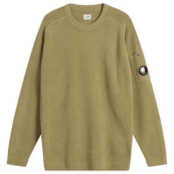 

Хлопковый шенилловый свитер с круглым вырезом и линзами C.P. Company, Dried Herb