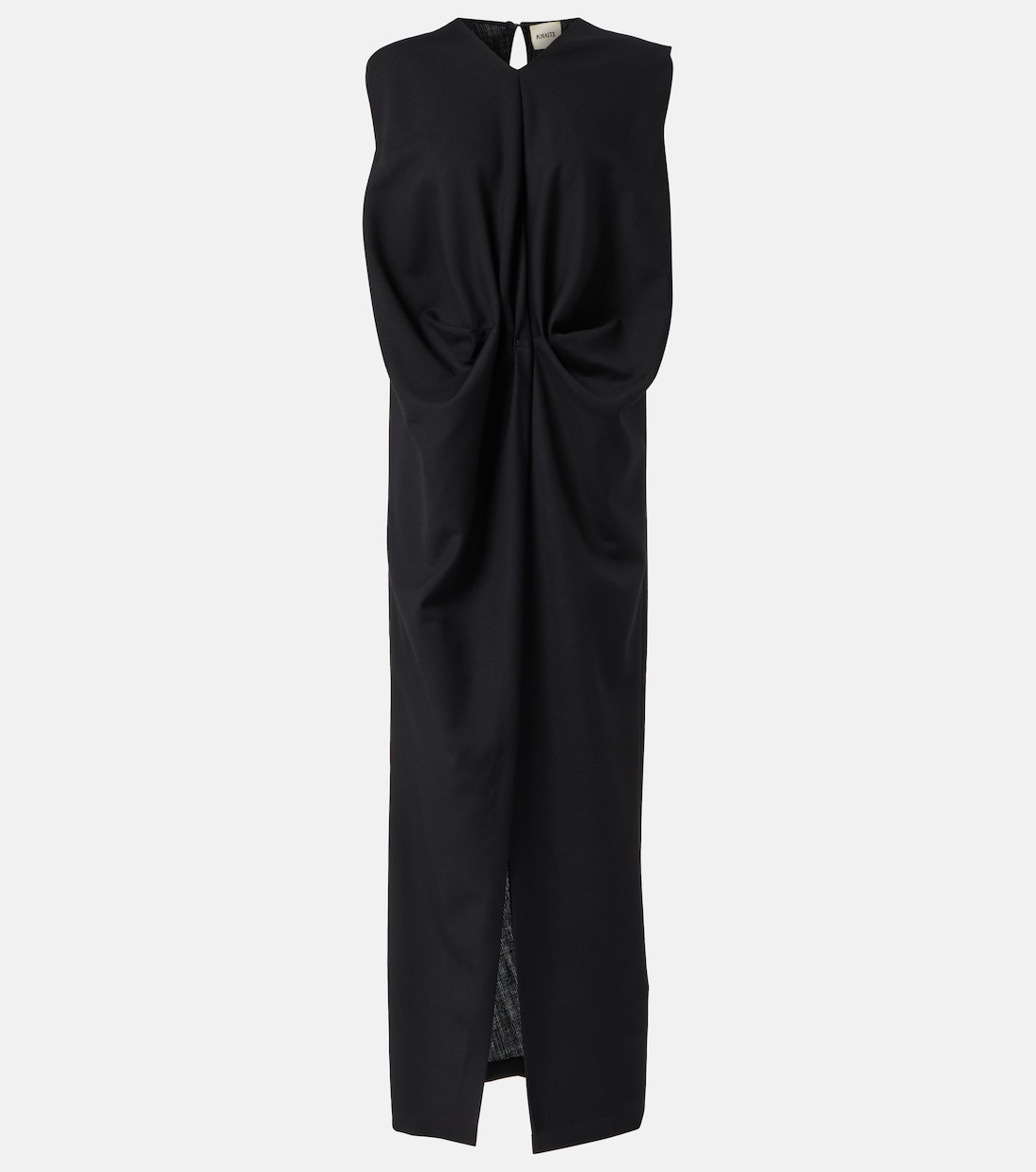 

Длинное платье Niel из шерсти и мохера Khaite, черный