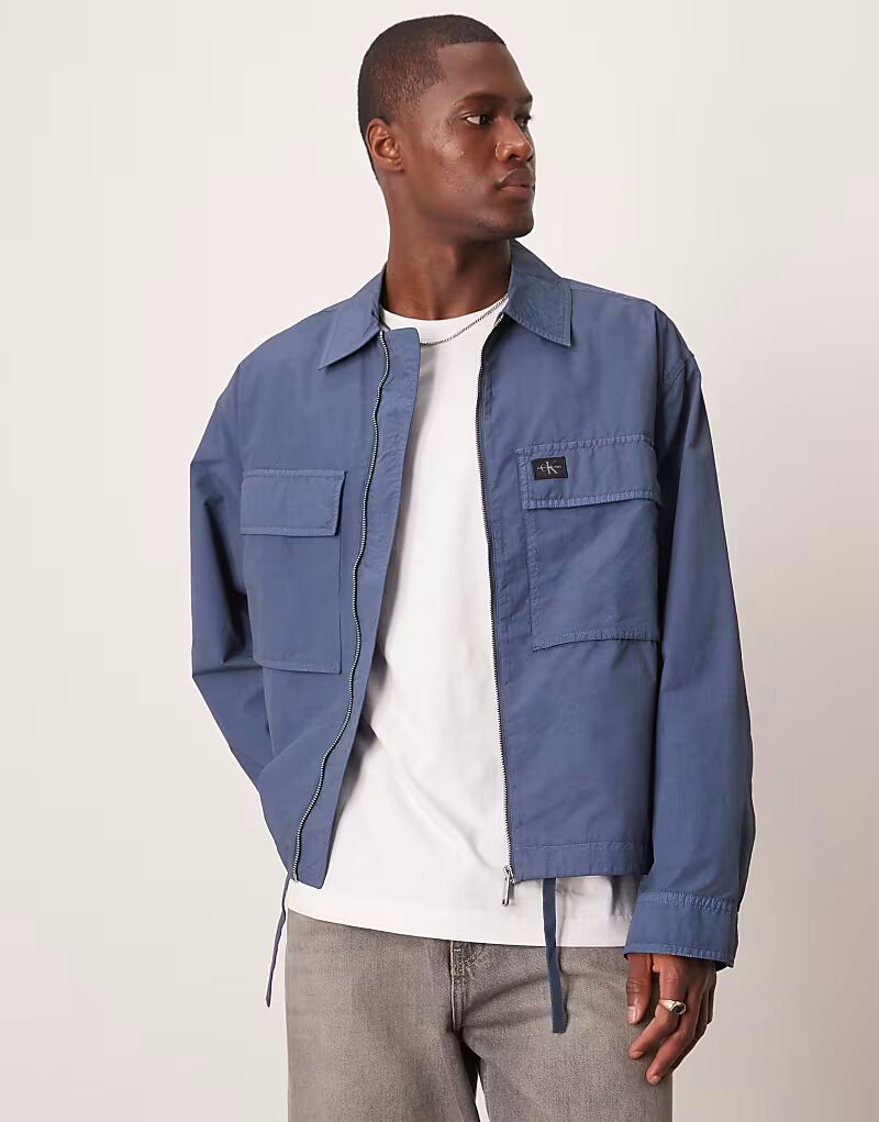 

Куртка-карго Calvin Klein Jeans из хлопка в цвете Garmet Dyer Blue