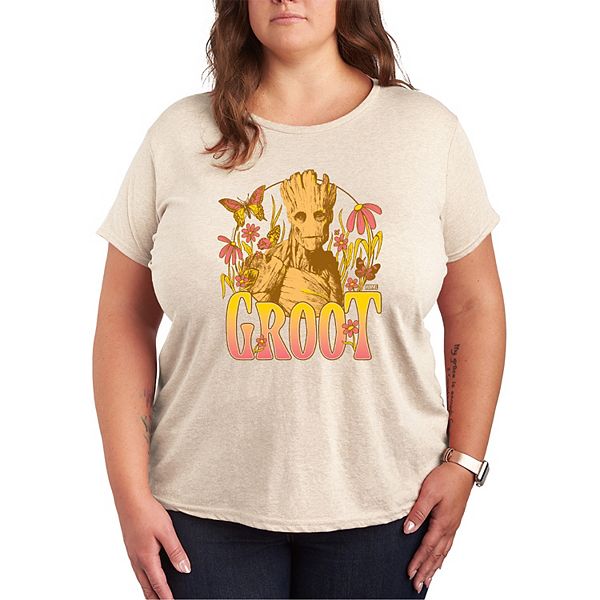 

Футболка Plus size Guardians of the Galaxy Groot Florals Retro Graphic Marvel
