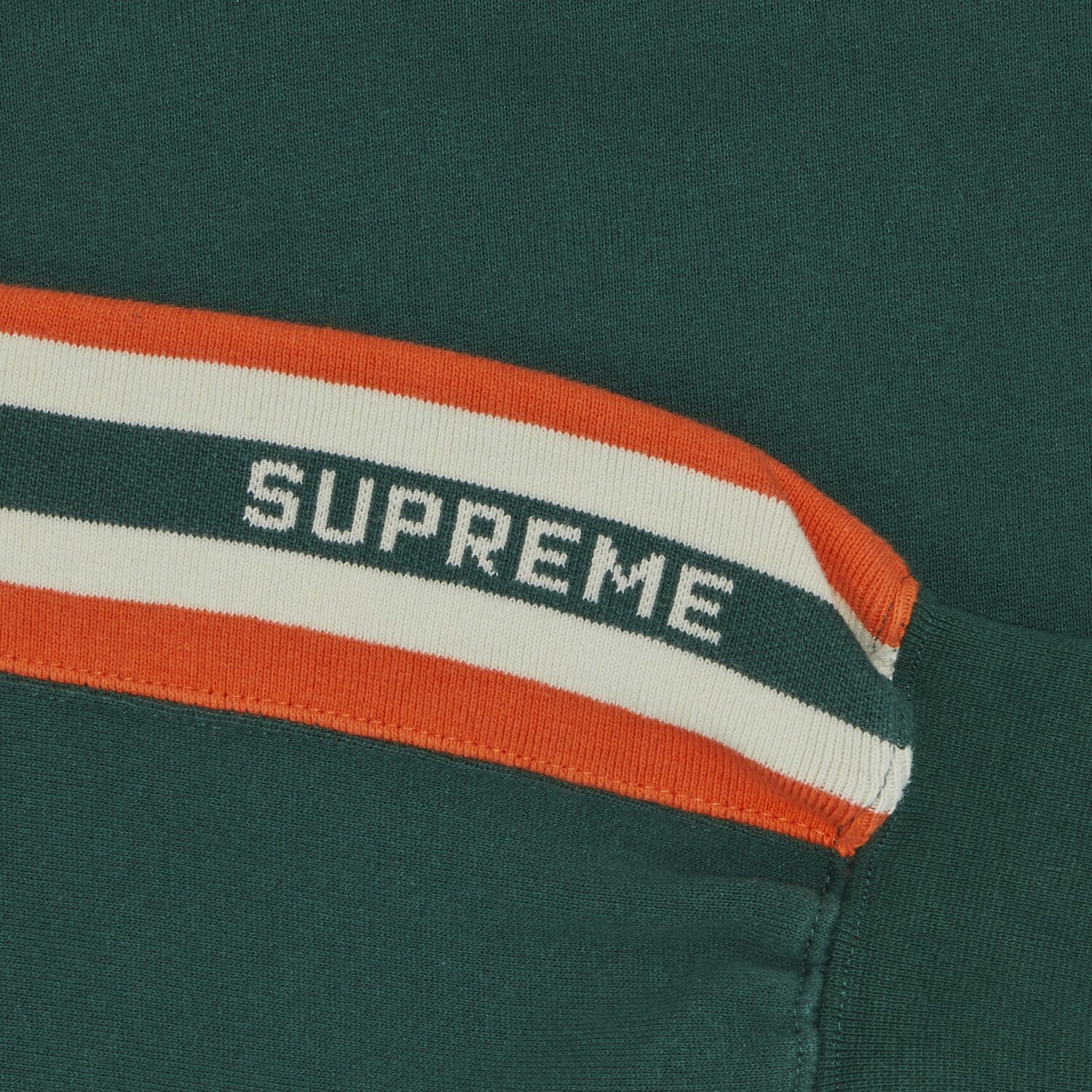 Толстовка Supreme с капюшоном на молнии до половины, темно-зеленая — фото 3