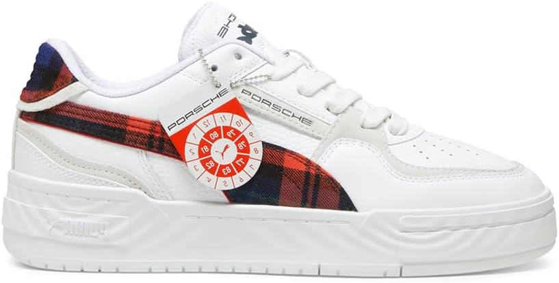 

Мужские кроссовки PUMA Porsche Legacy X Ca Pro Tartan на шнуровке, повседневные - белые