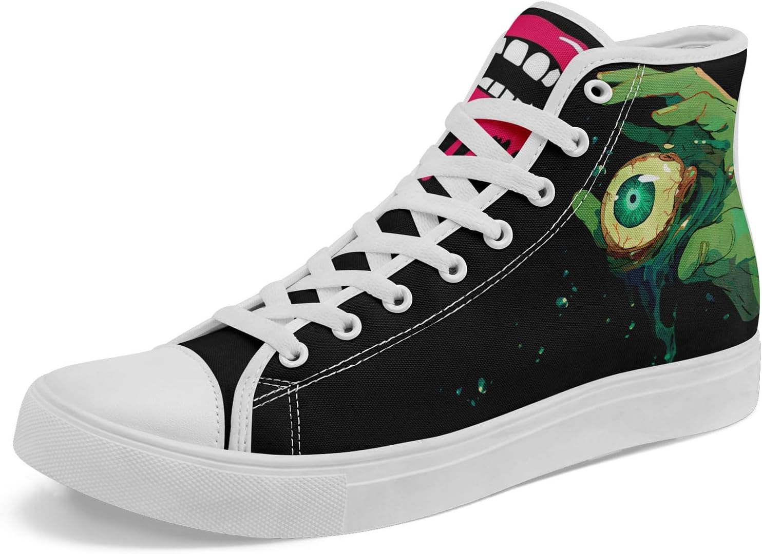 

Стильные высокие кеды из ткани для мужчин и женщин, праздничный подарок, комфортные, дышащие, для прогулок и уличного стиля, плоская подошва Coolcustomize, белый/черный/светло-розовый/зеленый/желтый