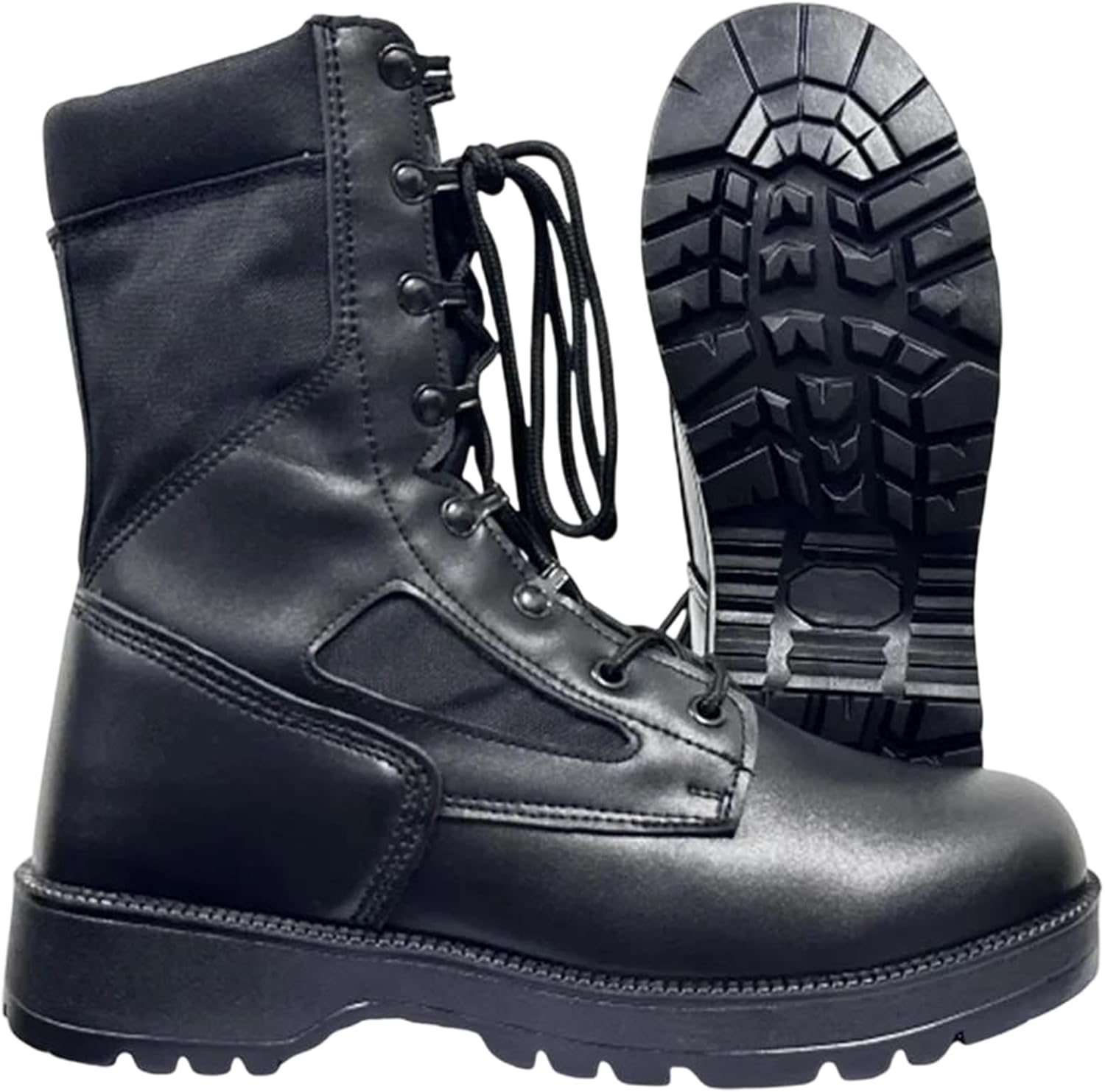 

Мужские кожаные ботинки до середины голени с разрезами, с эластичной застежкой и нейлоновым голенищем, для активного отдыха и походов Alloaone, черный