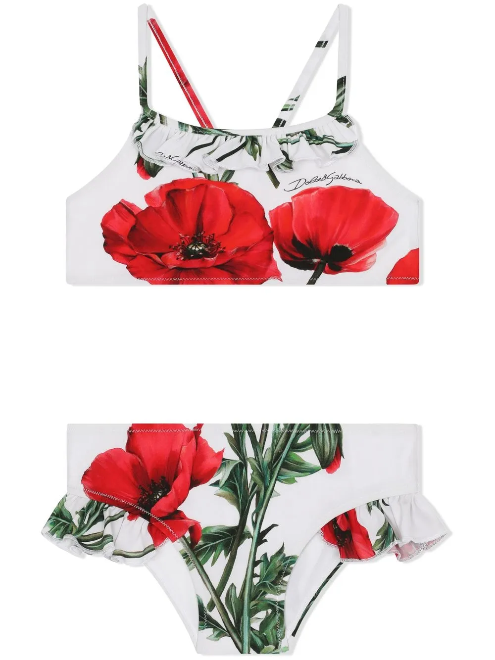 

Бикини с цветочным принтом Dolce & Gabbana Kids, белый