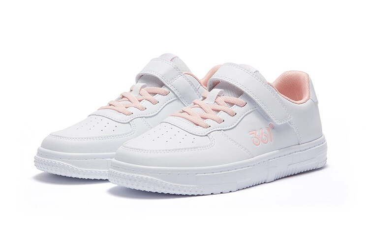Детские кроссовки для скейтбординга Kids Low-top White/Pink 361°Kids, розовый — фото 3