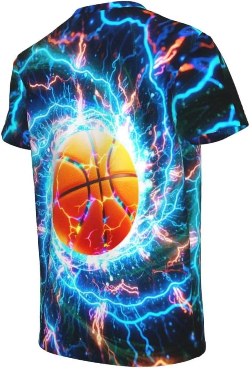 Футболка с рисунком Lightning Basketball, Ldvjkx, для мальчиков 6-16 лет — фото 2
