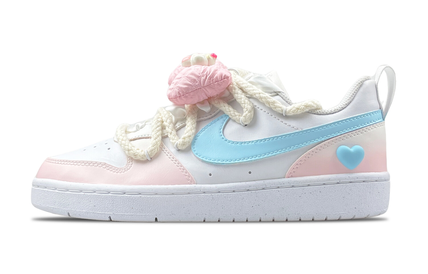 

Кроссовки Nike Court Borough Skateboarding Shoes Women's Low-top Blue White, розовый