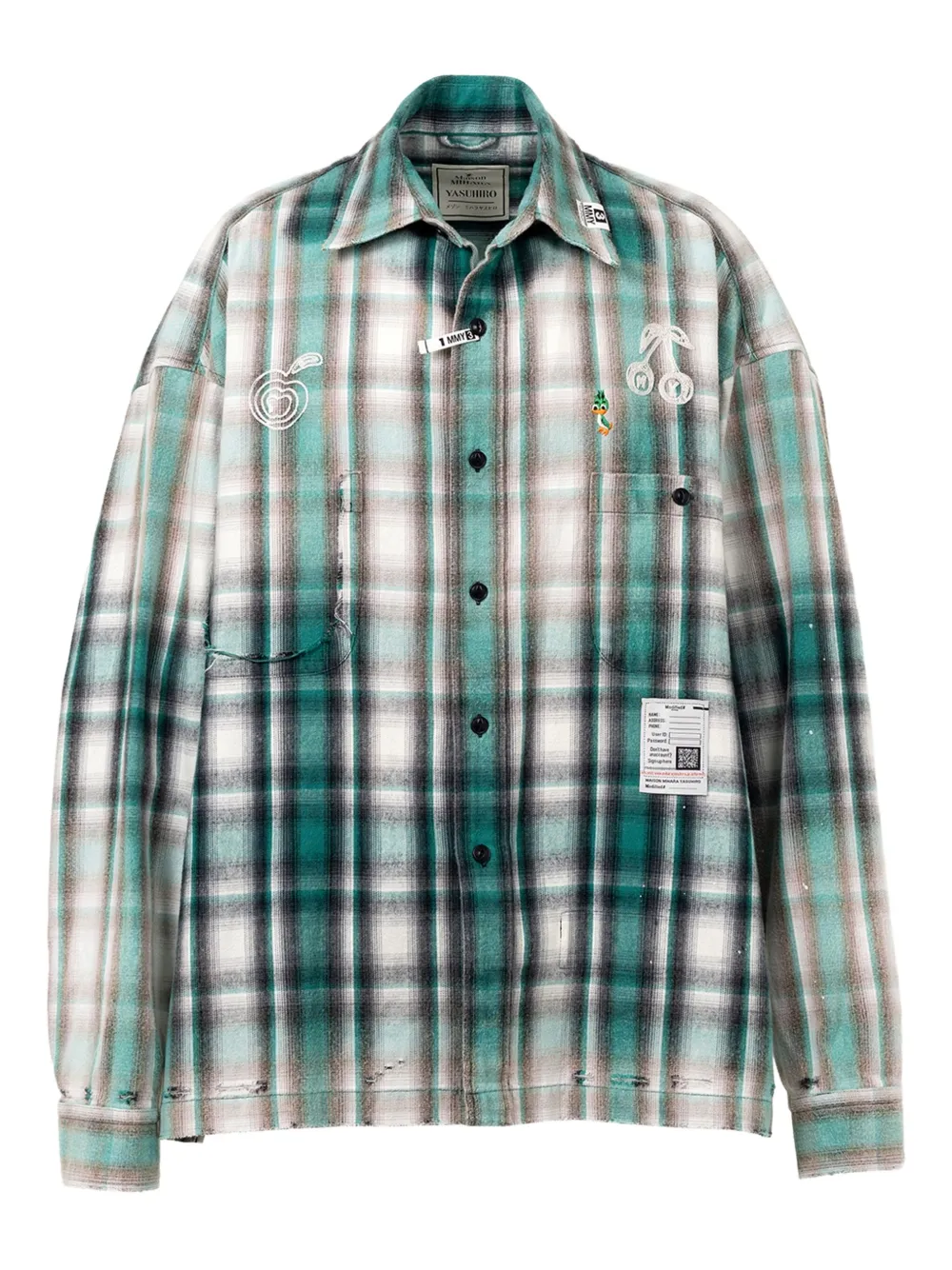 

Рубашка в винтажную клетку Maison Mihara Yasuhiro, зеленый