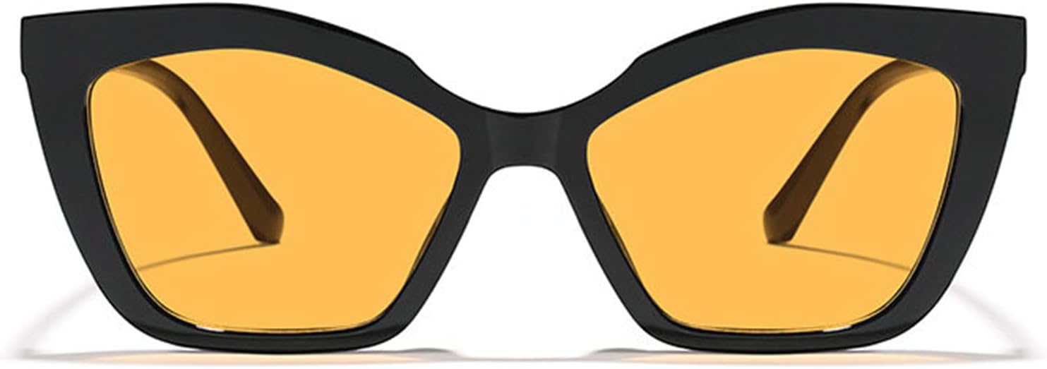 

Солнцезащитные очки Willochra в стиле ретро «кошачий глаз» для женщин, модные градиентные очки с защитой от УФ-излучения UV400, необычной формы, в стиле «бабочка», для активного отдыха на природе, Black Yellow