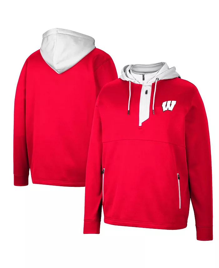 

Мужская толстовка Wisconsin Badgers Luge 3.0 с молнией на четверть Colosseum, красный