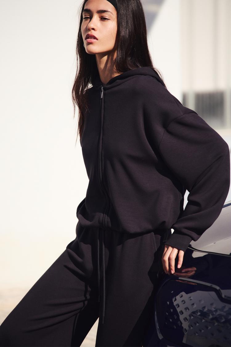 

Мягкая на ощупь толстовка с капюшоном на молнии Pull And Bear, серый