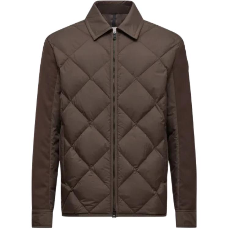 

Пуховик с ромбовидной стежкой Moncler, коричневый