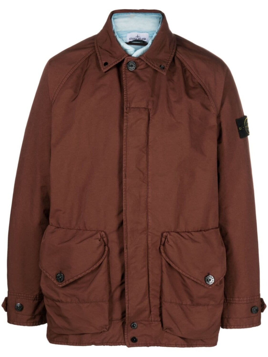 

Stone Island пуховик с логотипом Compass, коричневый