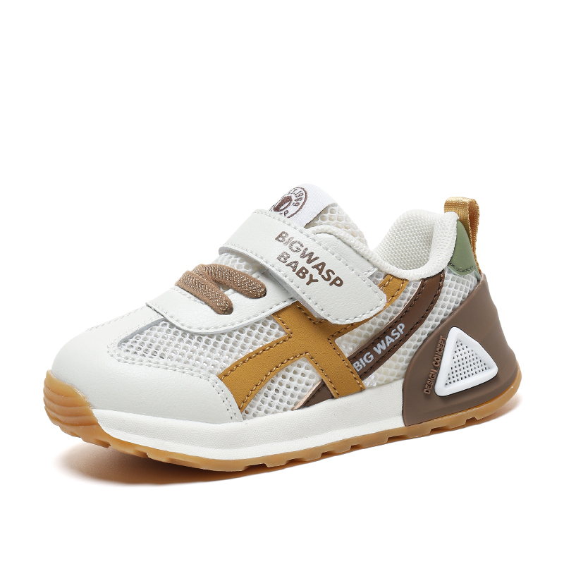 

Скользостойкая противоударная износостойкая амортизирующая дышащая легкая балансирующая поддержка Low top BIG WASP, бежевый хаки[spring summer unlined mesh]