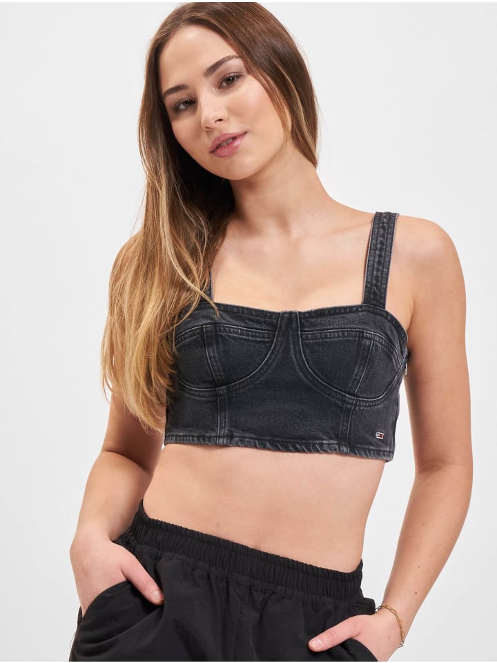 

Майка TOMMY JEANS из денима черного цвета TOMMY JEANS