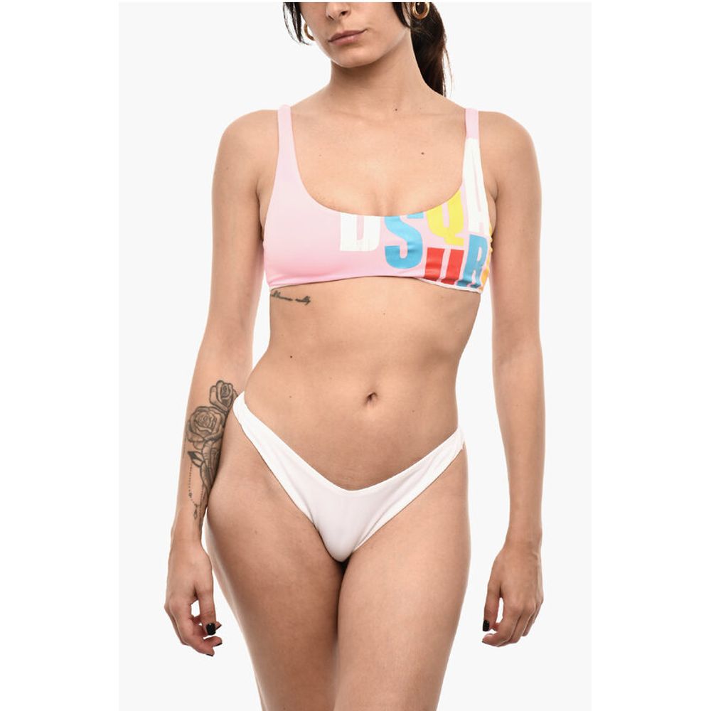 

Верх бикини бандо из хлопка с принтом Dsquared2, Multicolor