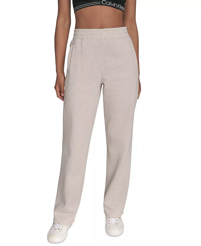 

Спортивные женские брюки прямого кроя с высокой талией Calvin Klein, коричневый/бежевый