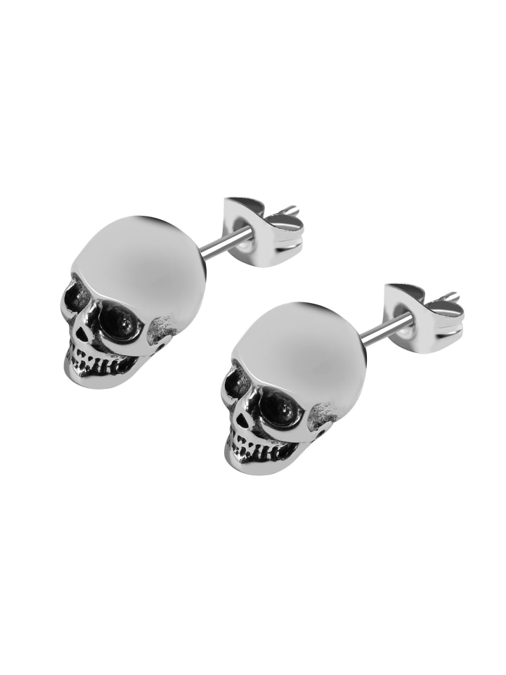 

Adeliás Серьги унисекс - серьги-гвоздики в виде черепов из нержавеющей стали серебристого цвета