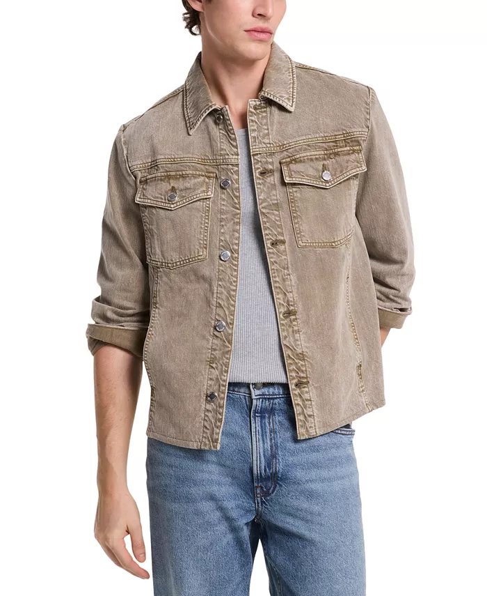 

Мужская джинсовая рубашка-пиджак Regular Fit с пигментной окраской Michael Kors, зеленый