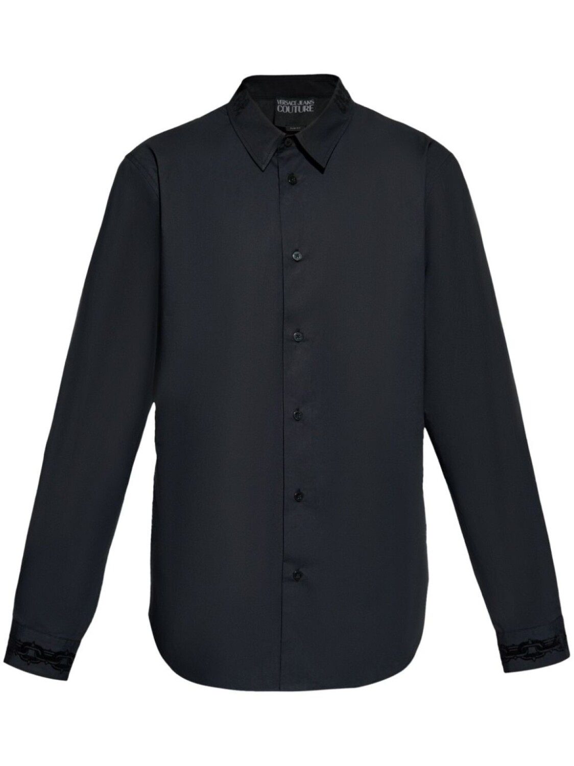 

Versace Jeans Couture хлопковая рубашка с аппликацией логотипа, черный