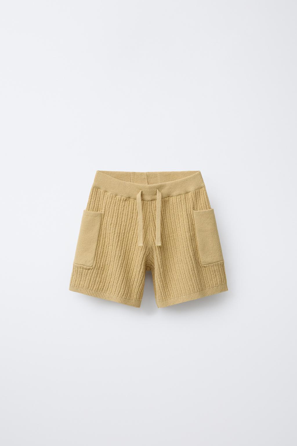 

Вязаные шорты-бермуды ZARA, цвет Ochre