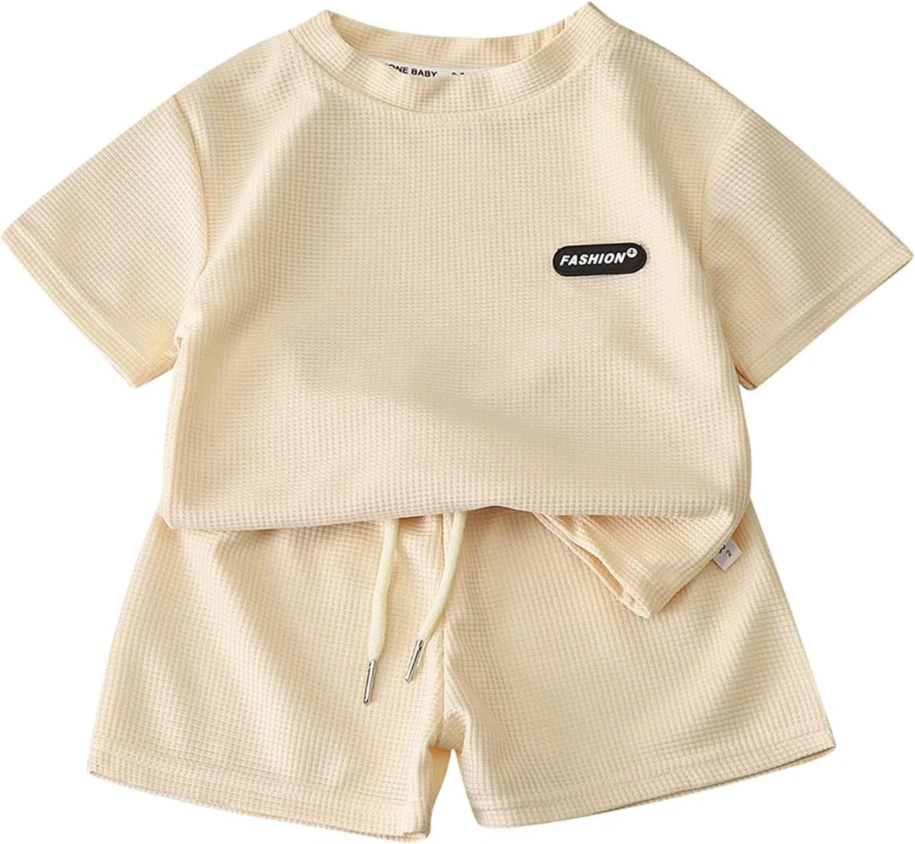 Детский спортивный костюм из футболки и шорт, Beige — фото 4