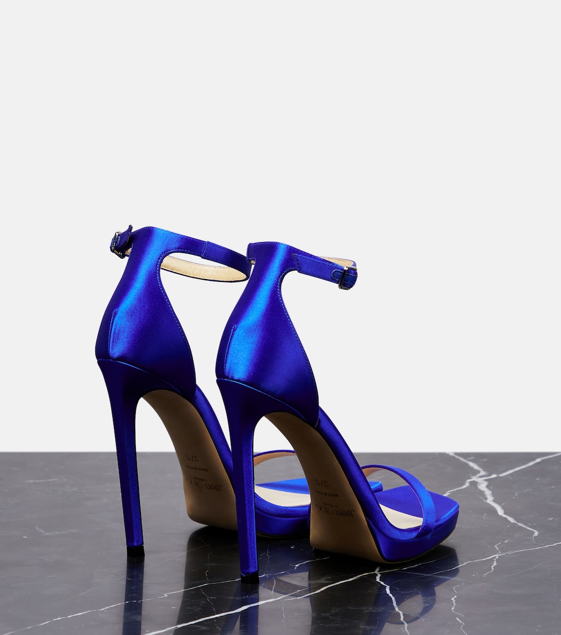 Атласные сандалии Alva 120 Jimmy Choo, Ultraviolet — фото 3