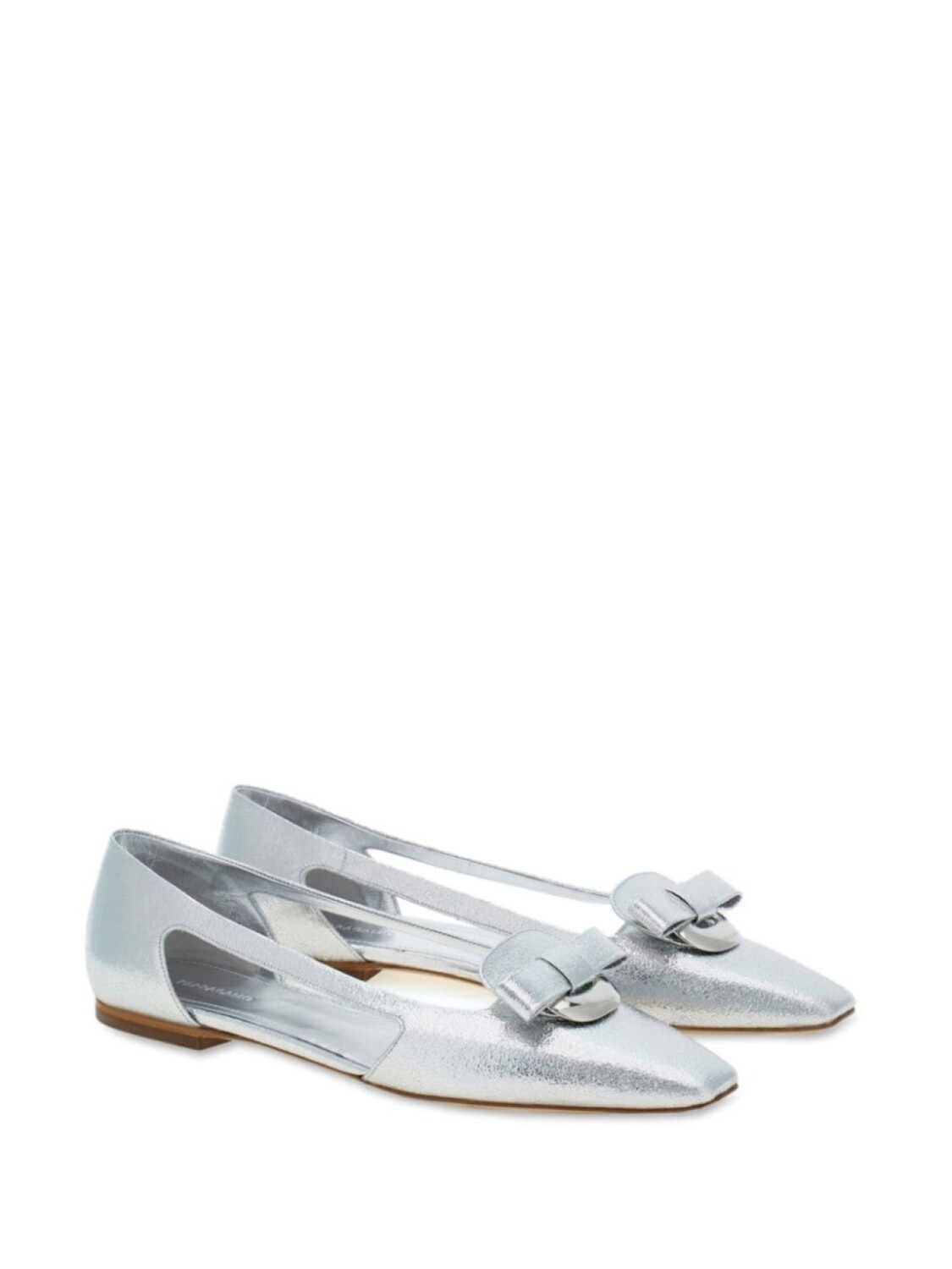 

Ferragamo балетки Drop Bow, серебристый