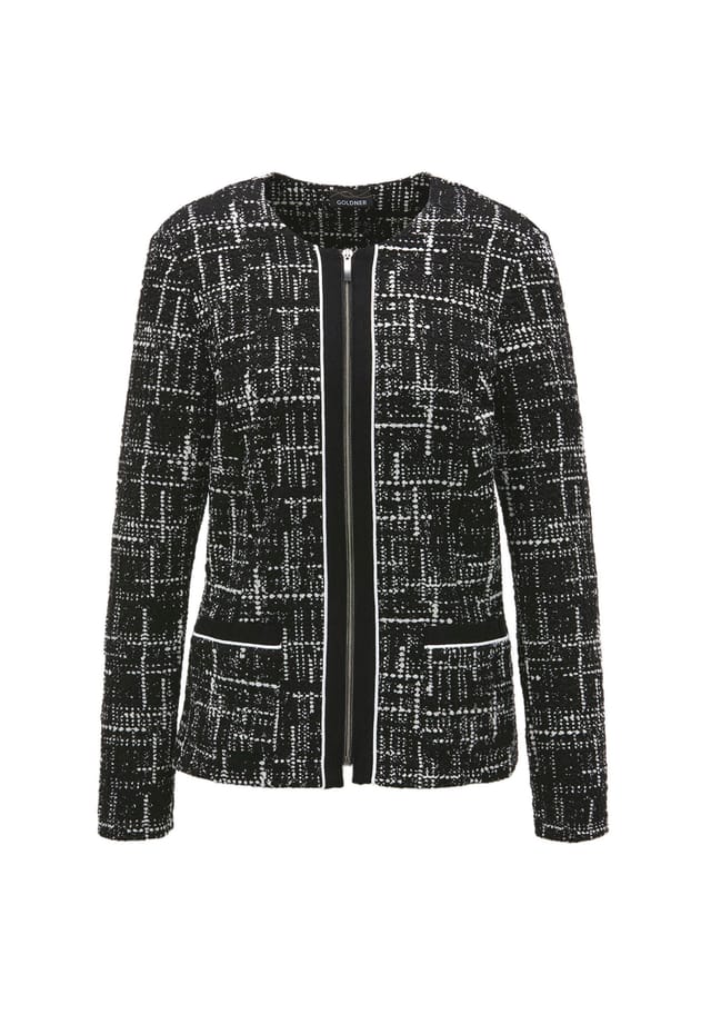 

Короткий размер: легкая куртка из трикотажного жаккарда Goldner, мультиколор