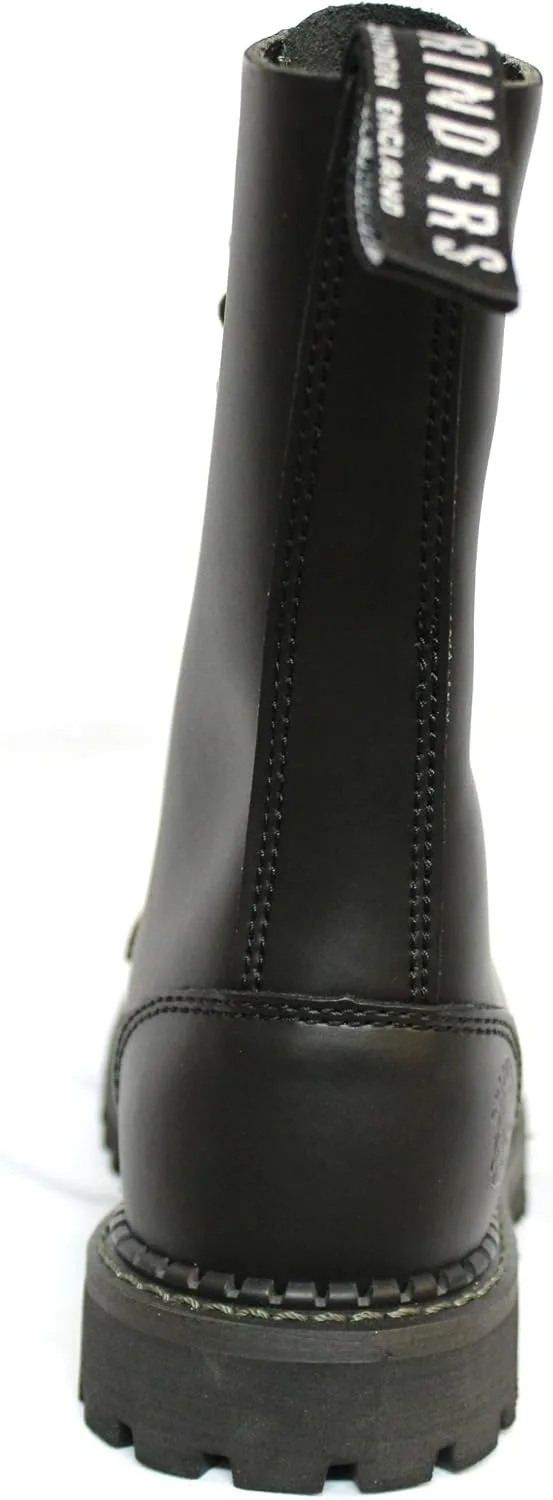 Ботинки Grinders Herald Unisex Ranger из черной кожи с металлическими носками и 14 женскими туфлями-штанами — фото 4