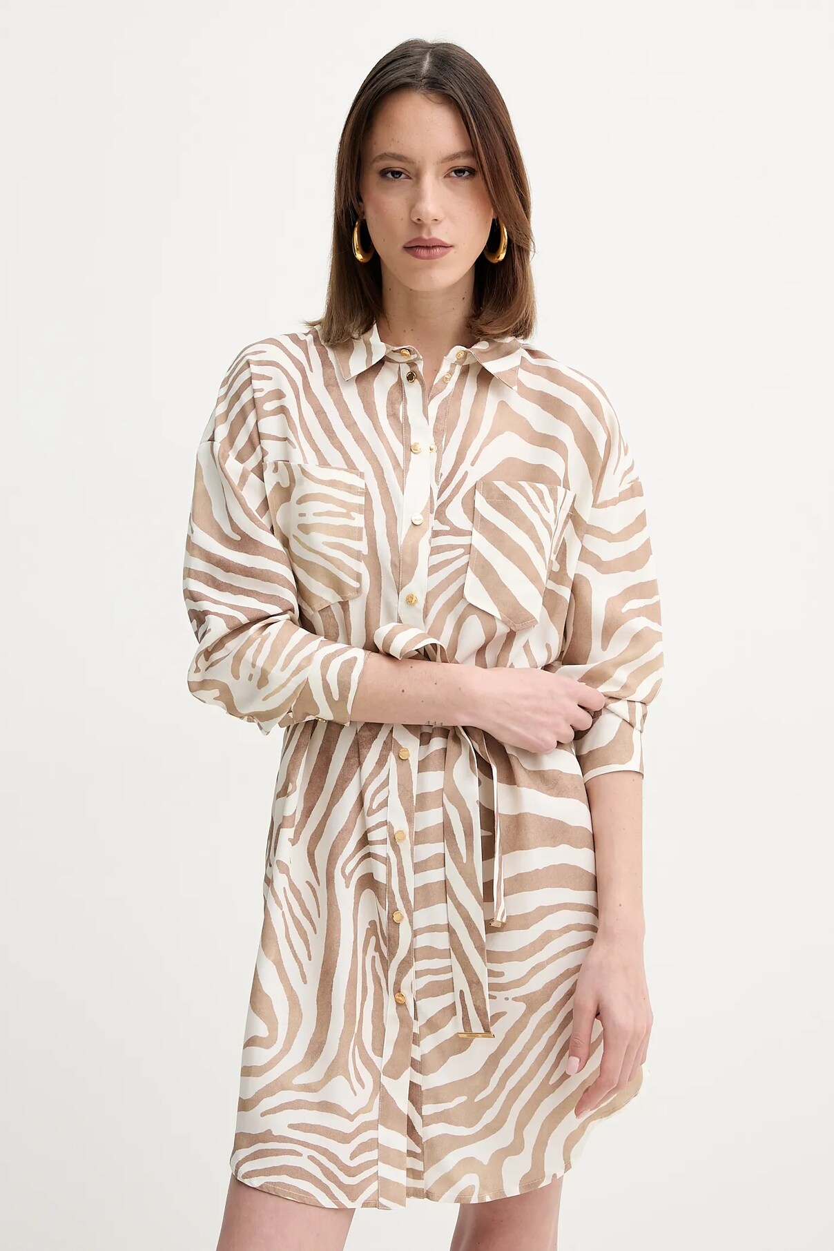 

Платье из льняной смеси ROSIE Marciano Guess, бежевый
